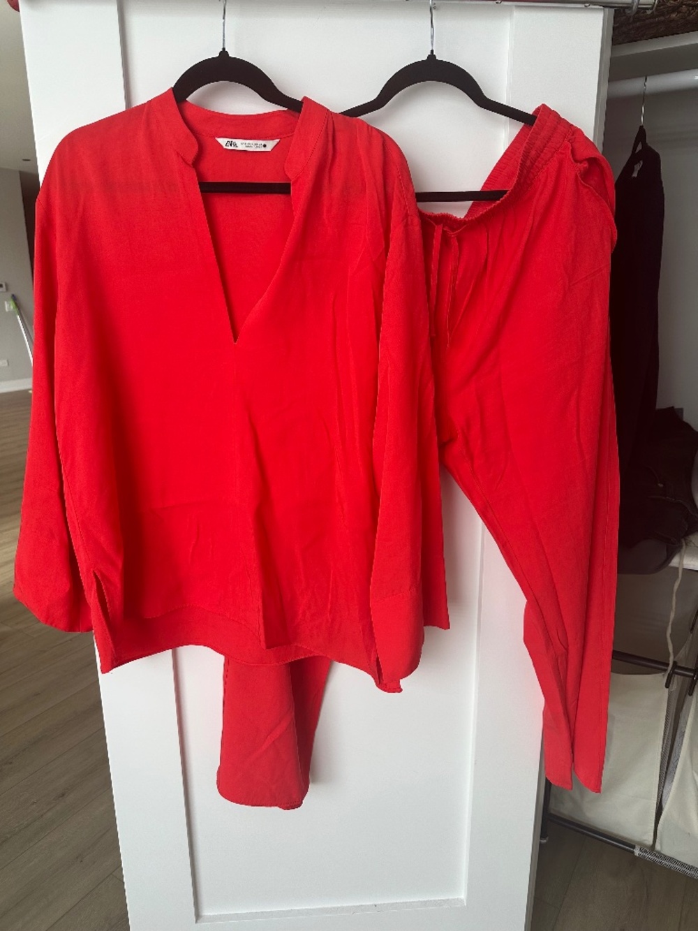 ZARA matching set Orange Red tunic pants